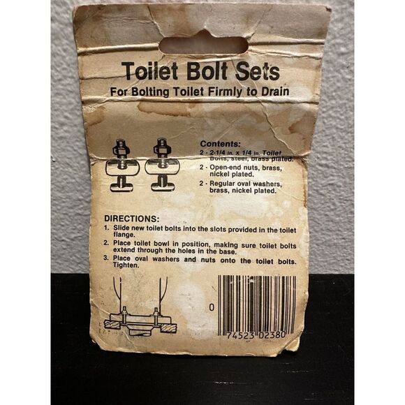 Do It 414625 Toilet Bolt Sets Made in‎ USA 1/4in - Picture 2 of 3